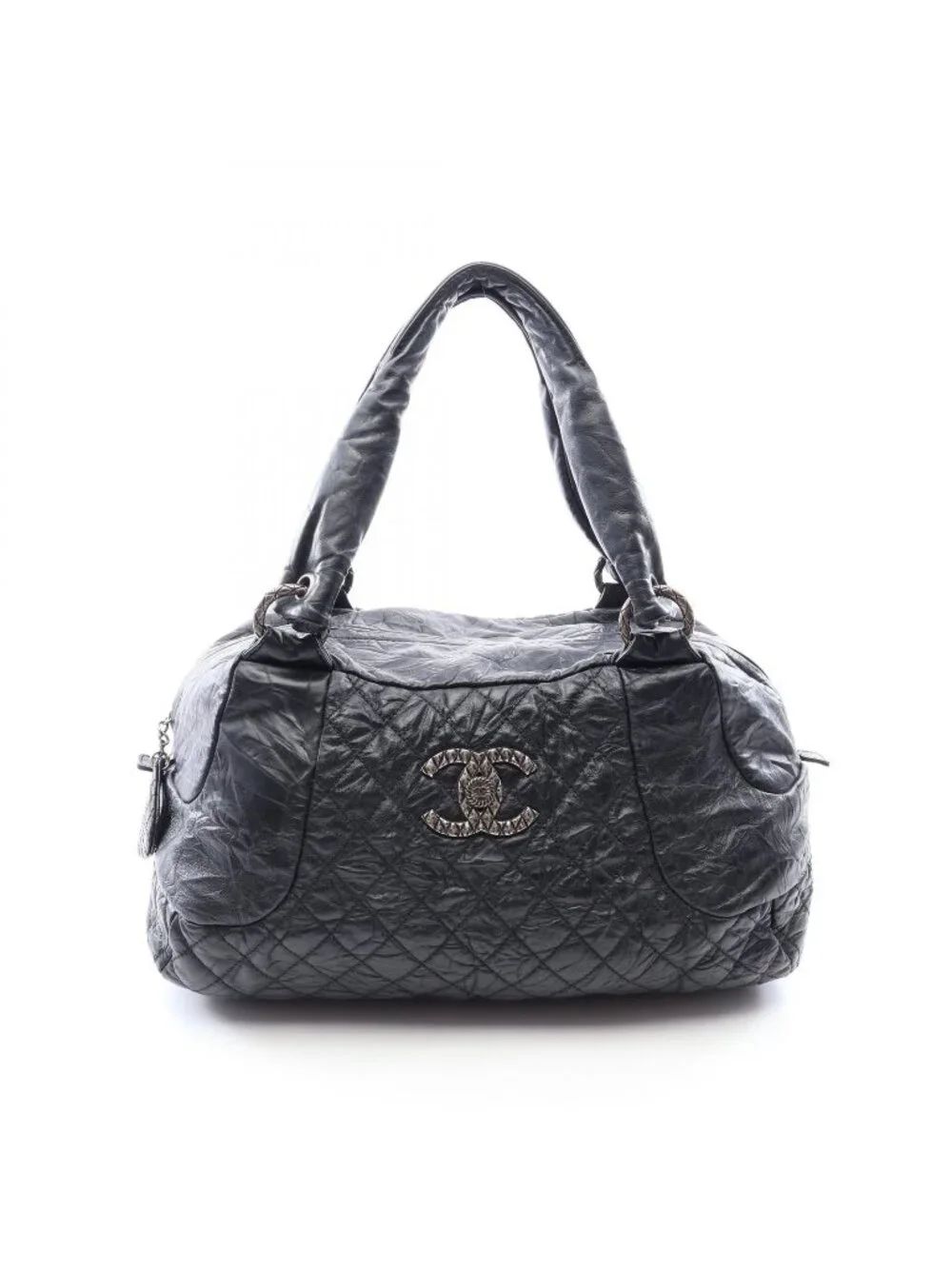 Chanel Boston Bag Coco Rider Black Calfskin